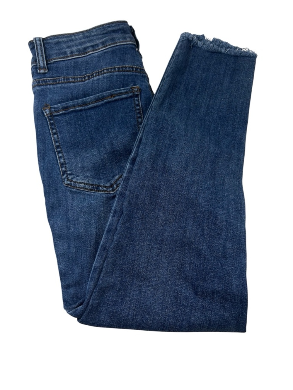 Wax Jean 90900 High Rise Skinny Jeans Dark Wash Stretch For Days Frayed Hem Sz S